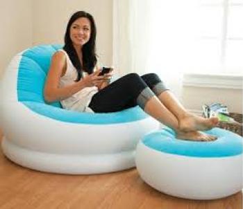 INFLATABLE AIR SOFA CHAIR WITH AIR FOOTSTOOL